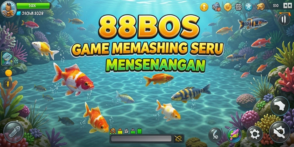 Screenshot gameplay <strong>88BOS</strong> menampilkan momen seru saat menangkap ikan besar.