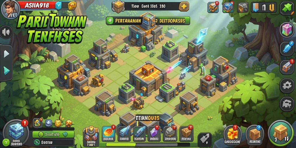 Tampilan gameplay ASIA918 yang menegangkan dalam Tower Defense.