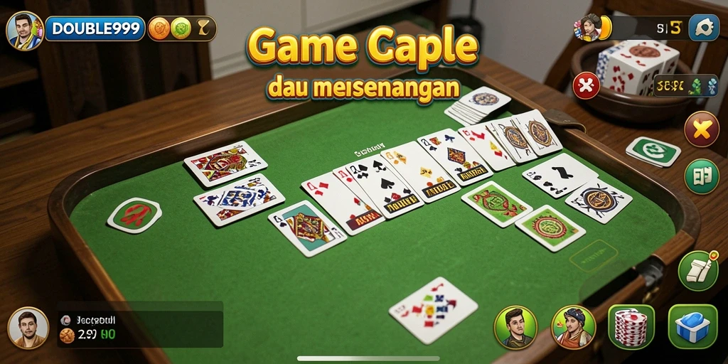 Tampilan seru permainan Gaple di DOUBLE999 dengan teman-teman.