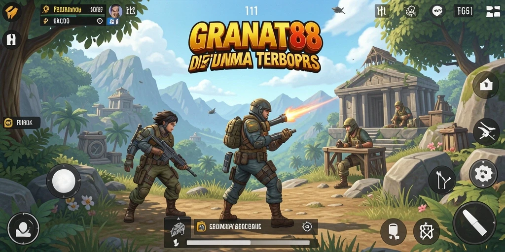 Screenshot gameplay GRANAT88 menampilkan petualangan epik di dunia terbuka.