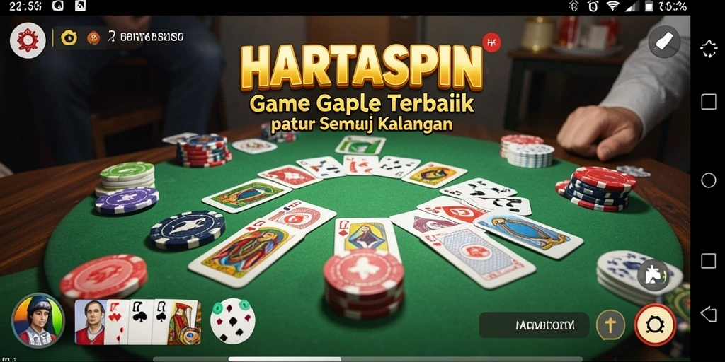 Gameplay seru HARTASPIN saat bermain Gaple bersama teman.