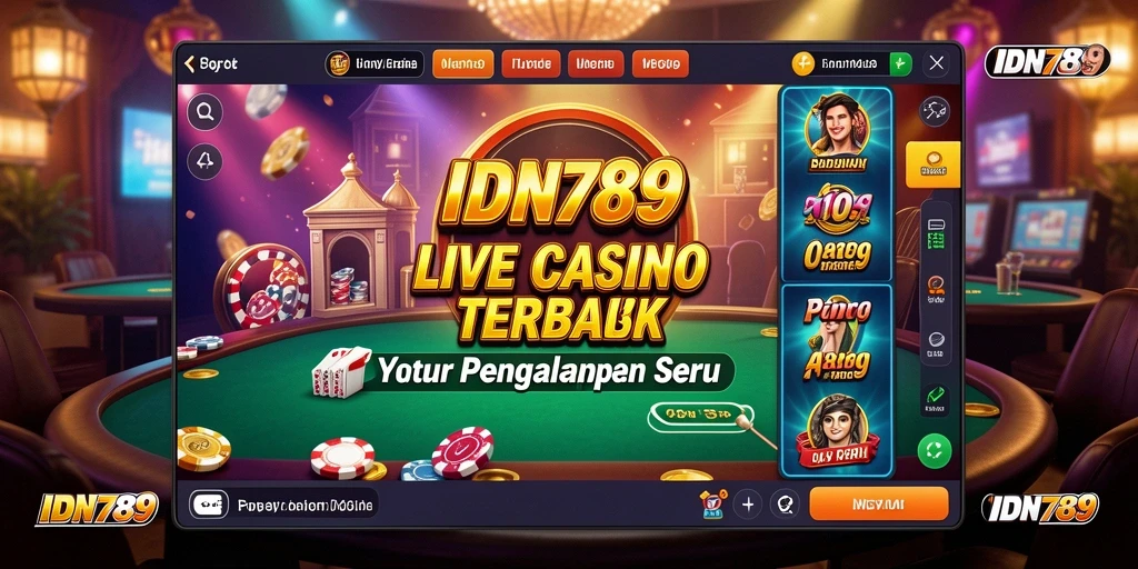 Tampilan gameplay IDN789 dengan dealer langsung yang profesional.