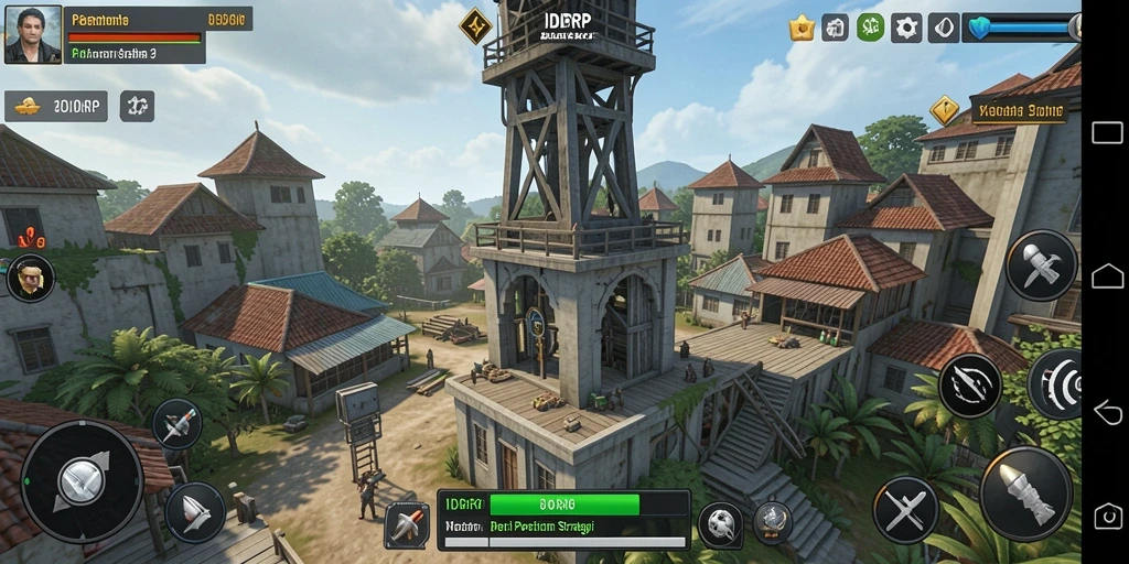 Tangkapan layar menunjukkan pertarungan seru di IDRRP Tower Defense.