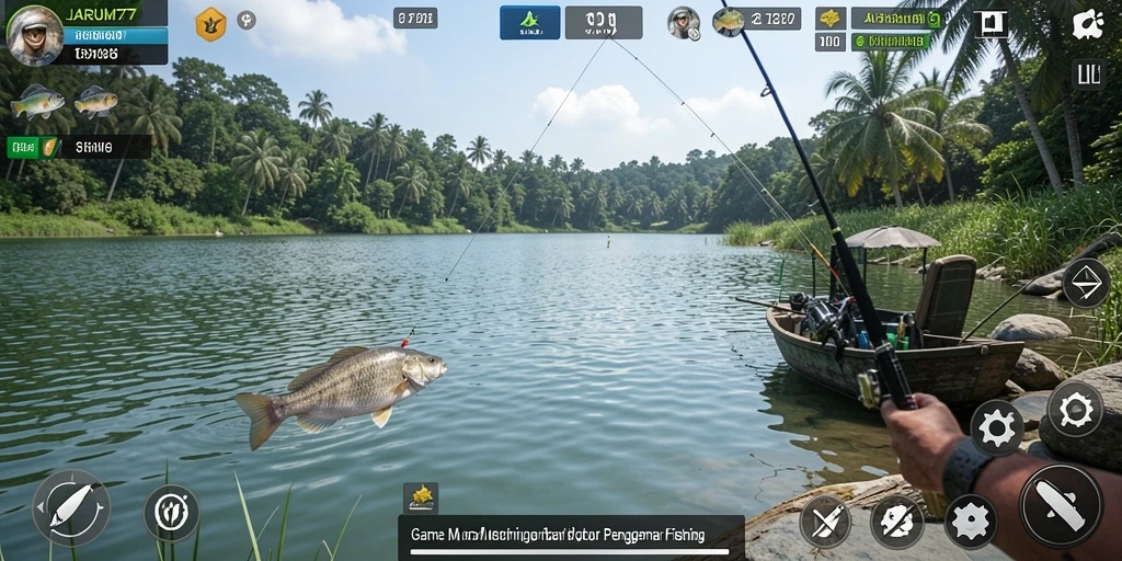 Tampilan gameplay JARUM77 yang memukau saat menangkap ikan.