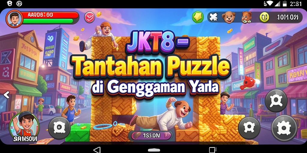 Tangkapan layar gameplay JKT8 yang menunjukkan tantangan Puzzle yang menarik.