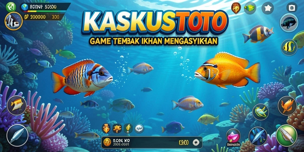 Tampilan gameplay Tembak Ikan dalam KASKUSTOTO yang seru.