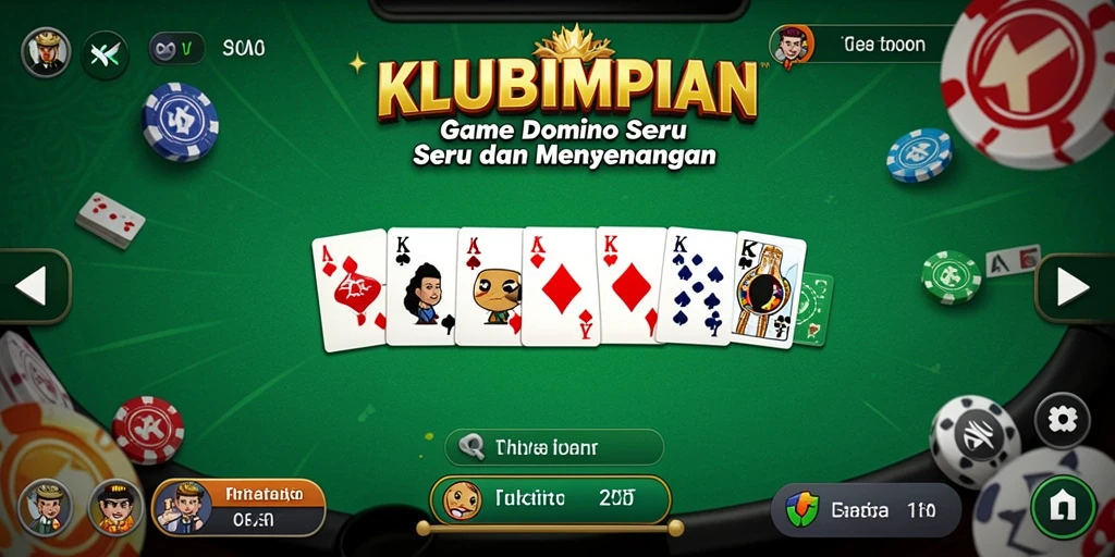 Screenshot gameplay KLUBIMPIAN yang menampilkan suasana seru permainan Domino.