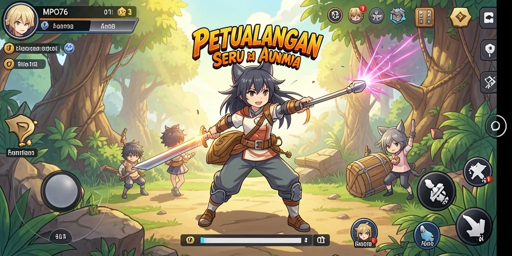Screenshot dari gameplay MPO76 yang memperlihatkan pertarungan seru.