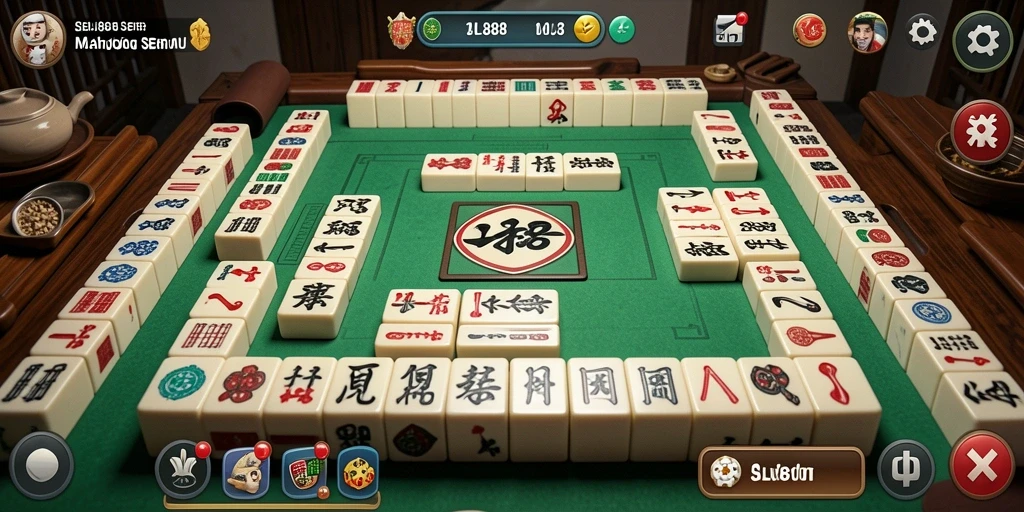 Screenshot gameplay <strong>SL888</strong> menampilkan pengalaman Mahjong yang seru.