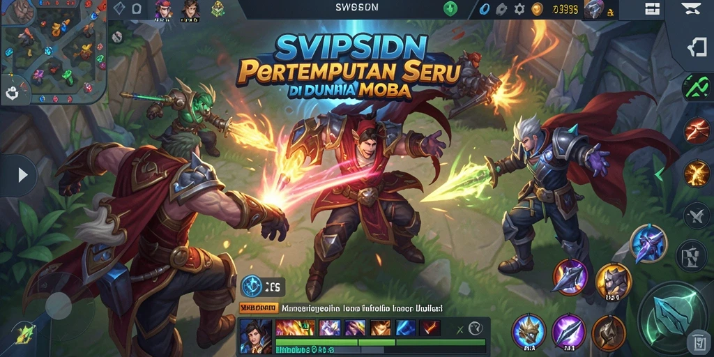 Gameplay SVIPSIDN dengan karakter MOBA yang dinamis.